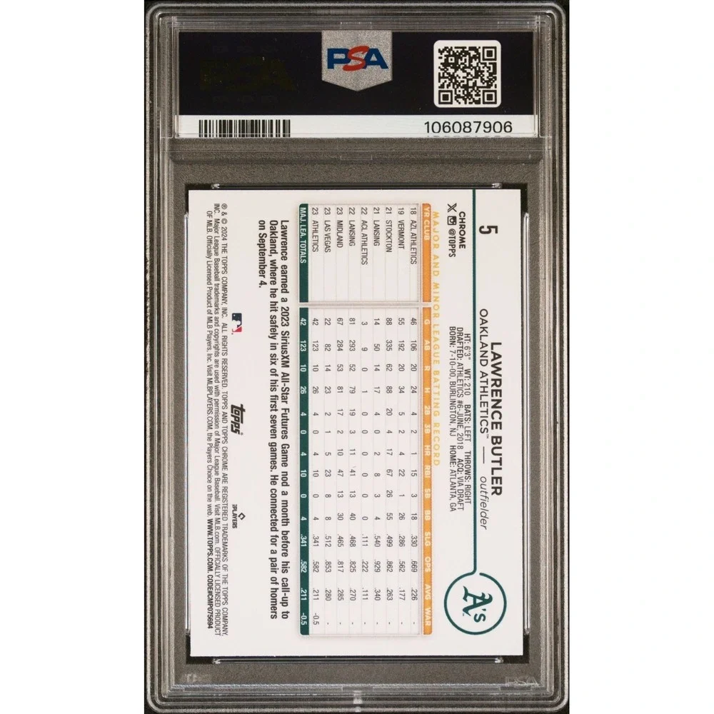 2024 Topps Chrome - Lawrence Butler #5 X-Fractor (RC)‎ - PSA 9